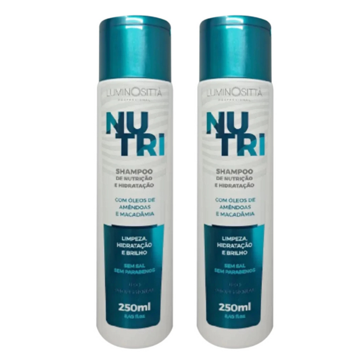 Shampoo Nutri 250ml Hidratação Intensa, Nutrição Profunda e Brilho para Cabelos Ressecados
