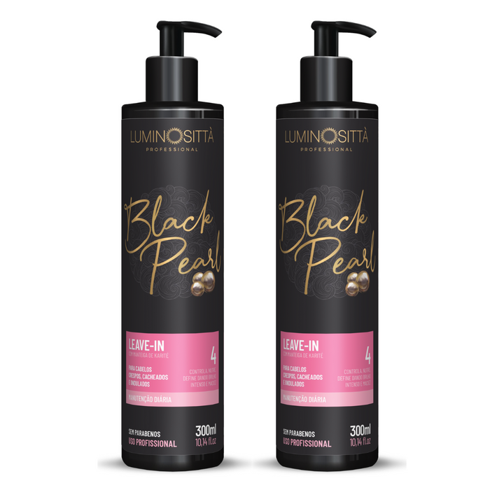 Leave-in Black Pearl 4 300ml: Nutrição e Definição para Cachos