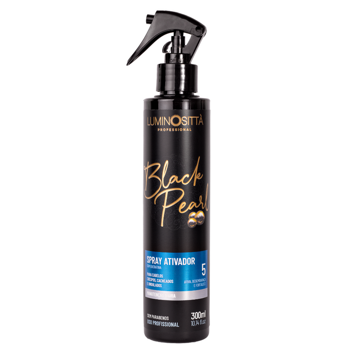 Spray Ativador Black Pearl 5 300ml: Hidratação, Definição e Controle de Frizz para Cachos