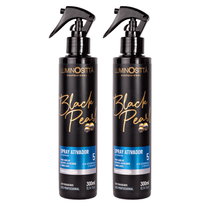 Spray Ativador Black Pearl 5 300ml: Hidratação, Definição e Controle de Frizz para Cachos