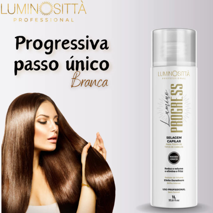 Selagem Capilar Luminosittà Progress 1L - Redução de Volume, Eliminação de Frizz e Brilho Intenso