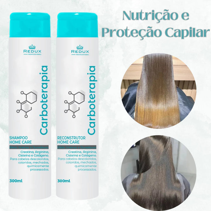Kit Carboterapia Redux Shampoo e Reconstrutor para Nutrição e Proteção Capilar 300ml + 300ml