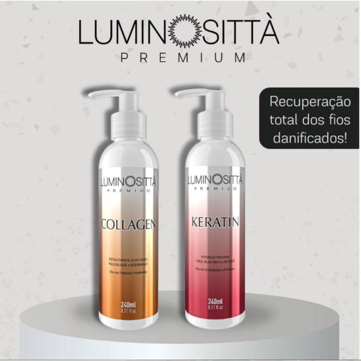 Collagen 240 ml Luminosittà: Fortalecimento, Elasticidade, Hidratação e Desembaraço Instantâneo Plus
