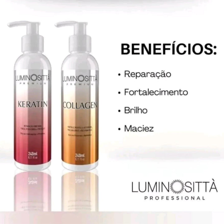 Collagen 240 ml Luminosittà: Fortalecimento, Elasticidade, Hidratação e Desembaraço Instantâneo Plus